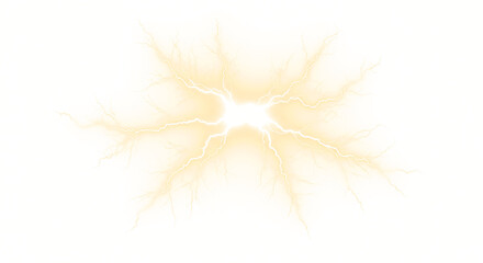 Obraz premium Radiating Golden Lightning Burst with Intricate Branching Patterns and Central Glow.