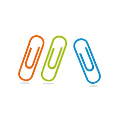 Colorful Paper Clips – Flat Vector Office Icon