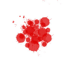 Red paint splash Blood drops Blood splatter Transparent background 
