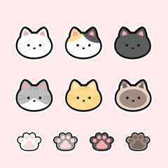 Flat sticker cat cute