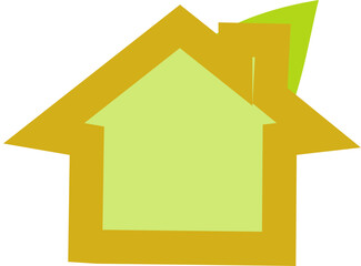 house with leaf vector logo monograme template