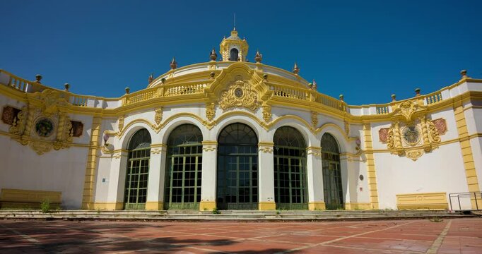Timelapse of Lope de Vega Theatre in Seville with Historic Cultural Architecture