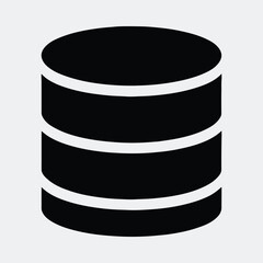 Silhouette database storage cylinder data server icon vector illustration