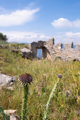 Latmos, the ancient city of Herakleia. Ruins from the ancient city of Herakleia. The ancient castle of Herakleia. Aydın, Türkiye.