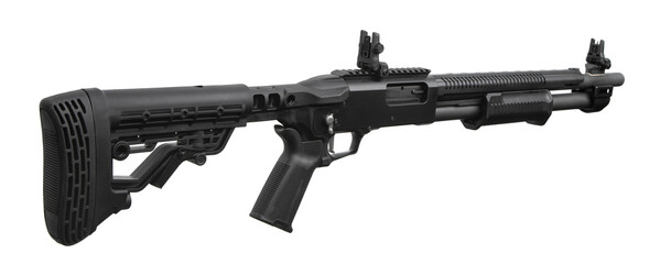 Black Combat Shotgun with Rail and Sights