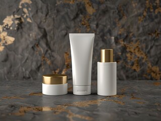 Minimal style cosmetic 3d mockup with white design for product marketing campaigns, product mockup, bottle mockup