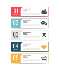 Five steps or options vertical vector infographic design template. Timeline layout or template for reports and instructions