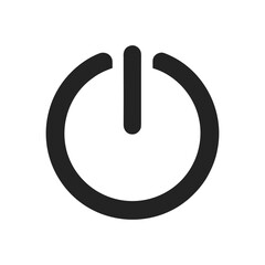 Simple black power symbol icon isolated on white background