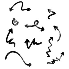 Collection of Hand-Drawn Arrows in Various Directions and Styles