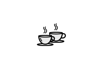 Two simple white bowls, slightly overlapping, on a black background; minimalist design