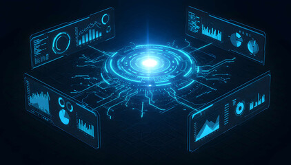 AI Technology Connection Network Visualization Digital Interface