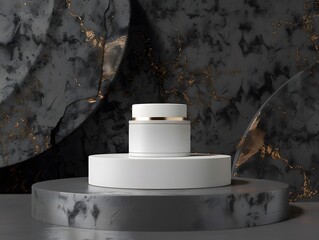 Minimal style cosmetic 3d mockup with white design for product marketing campaigns, product mockup, bottle mockup