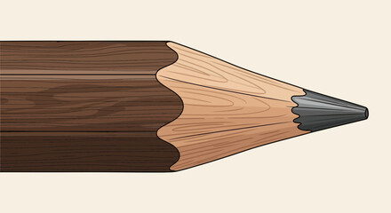 Close-up view of a dark brown wooden pencil with a gray graphite lead.