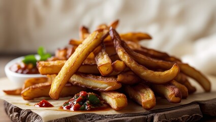 fried cassava with sambal as condiment