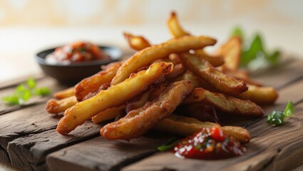 fried cassava with sambal as condiment
