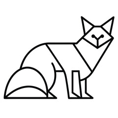 Geometric fox standing profile view animal origami
