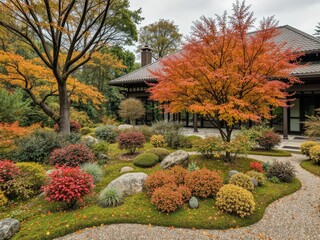 UK Garden Design Inspiration -  Landscaped Retreat in Fall