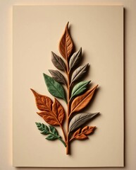 Sculpted Clay Leaf and Fern Panels