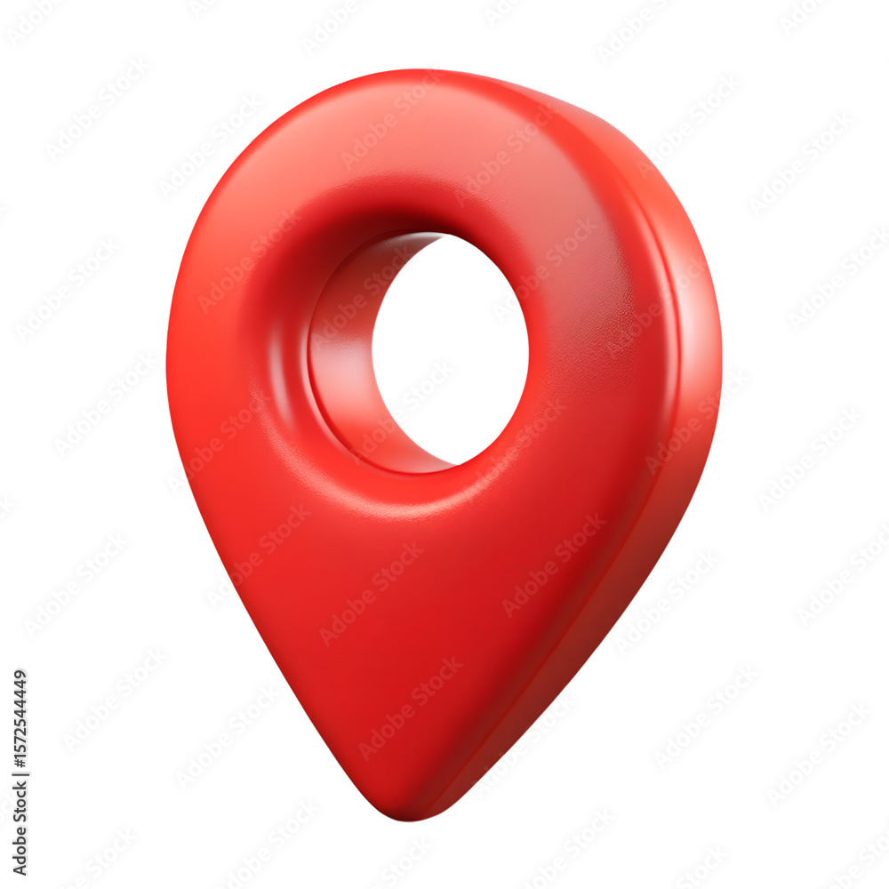 Poster 3d red map marker icon with glossy surface