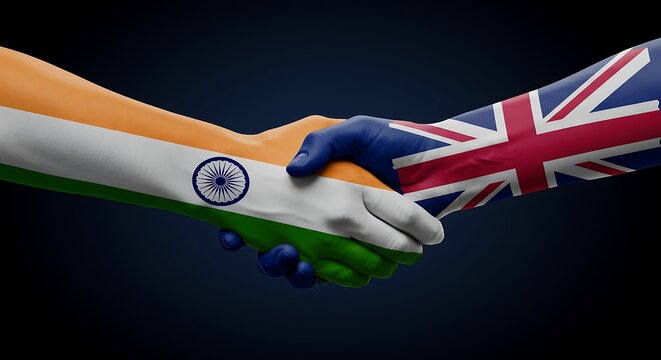 Handshake shows India and United Kingdom international cooperation