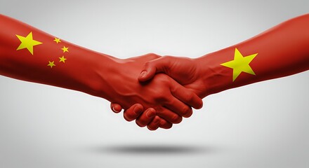 China relationship represented by two hands in a handshake