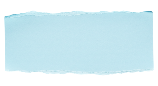 Torn Paper: A rectangular piece of torn light blue paper. The ripped edges showcase a textured surface, ideal for design projects.