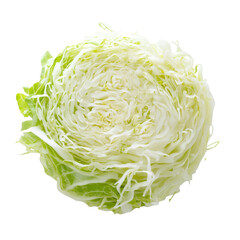 Fresh Green Cabbage Head, Vibrant and Crunchy, Perfect for Salads and Cooking on transparent background