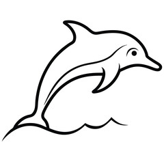 Leaping dolphin splashing in the ocean jumping water