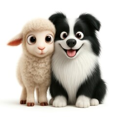 Obraz premium Cute friendship animals illustration