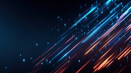 Obraz premium Vibrant Light Trails on Dark Background for Abstract Design Projects