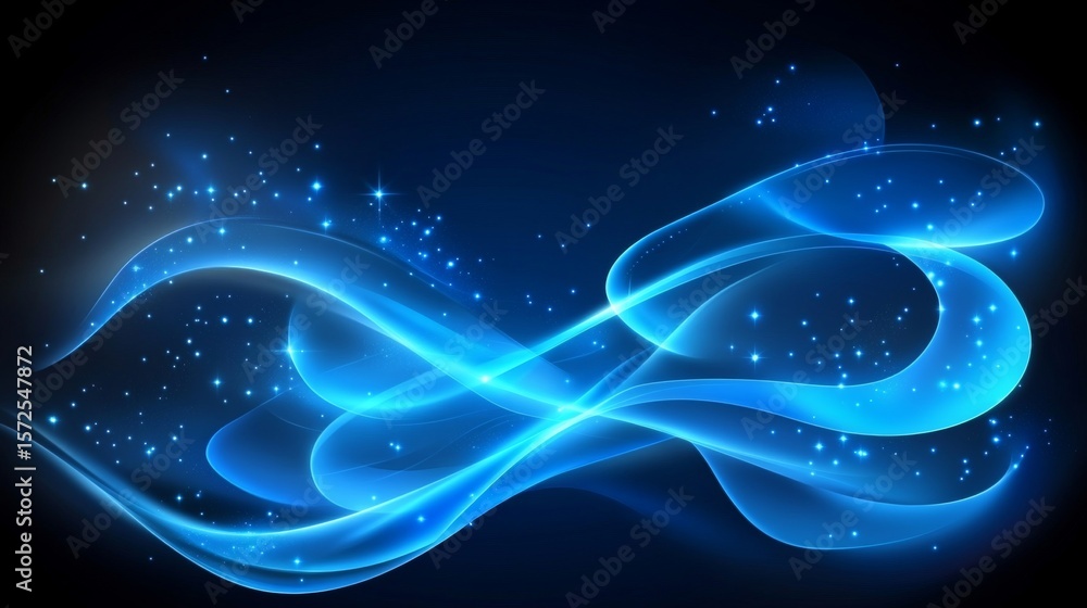 Aufkleber abstract curves embrace cosmic serenity a gentle fusion of serene form to create motion and flow