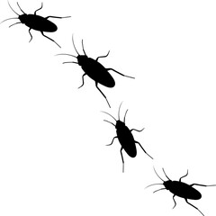 Group Of Cockroaches Silhouette