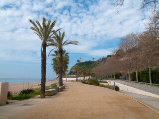 Obraz premium Paseo marítimo en Calella, Barcelona, Catalunya, España.