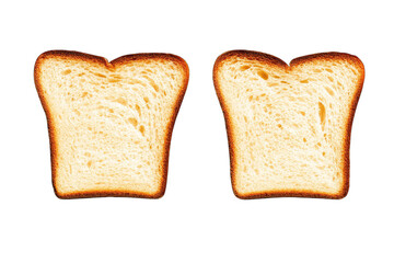 Two slices of golden-brown bread, close-up