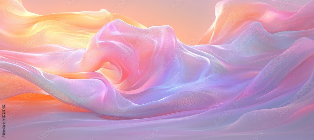 Aufkleber serene waves of pastel gradients merging softly, creating a calming and dreamy atmosphere