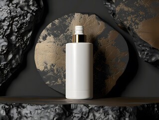 Realistic cosmetic packaging white bottle 3d render for showcasing branding concepts, bottle mockup, product mockup