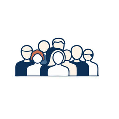 Simple Group Chat Icon, Group of People Vector Illustration