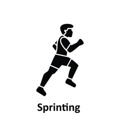 Sprinting Vector Icon which can easily modify or edit