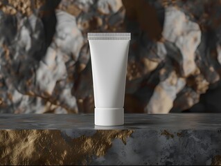 Realistic cosmetic packaging white bottle 3d render for showcasing branding concepts, bottle mockup, product mockup