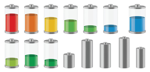 Battery Charge Level Icons Set