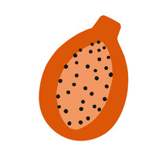 Papaya Slice Illustration PNG – Tropical Fruit Clipart with Transparent Background