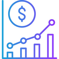 Income Increase line gradient icon