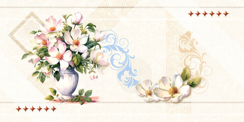 Multicolor Ceramics Digital Tiles, Seamless Decor Design for Bathroom, Kitchen, Living Room...