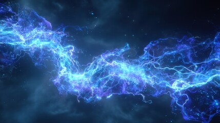 Fototapeta premium Enigmatic looped motion visuals of electric lightning bolts in vibrant shades of blue symbolizing energy and innovation. Ideal for creative designs video production or digital artwork