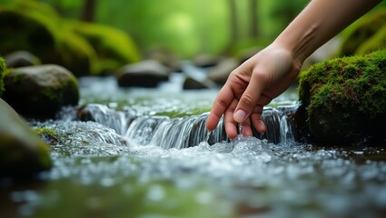 Pure Water Touch: Ideal for Environmental Campaigns, Wellness Blogs, Nature Documentaries, Eco-Friendly Brands, and USA Travel Guides