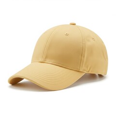 Fototapeta premium Yellow baseball cap isolated on white background