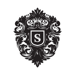 Fototapeta premium Shield black illustration 