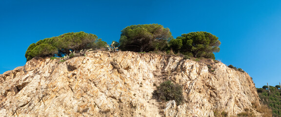 Paseo marítimo desde Calella a Sant Pol de Mar, Barcelona, Catalunya, España.
