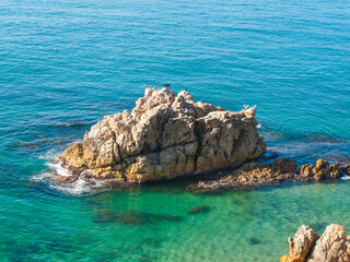 Paseo marítimo desde Calella a Sant Pol de Mar, Barcelona, Catalunya, España.