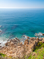 Paseo marítimo desde Calella a Sant Pol de Mar, Barcelona, Catalunya, España.